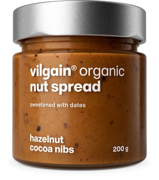 Vilgain Nut Spread slazený datlemi BIO – 3× lískové ořechy a kakaové boby 200 g