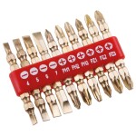 LEVIOR 18440 Sada bitů, oboustranné, 10ks, CrV TiN