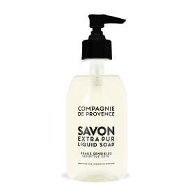 COMPAGNIE DE PROVENCE Tekuté mýdlo Sensitive Skin 300 ml, černá barva, čirá barva, plast