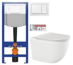 CERSANIT předstěnový instalační systém s bílym tlačítkem K97-516 + WC INVENA TINOS + SEDÁTKO K97-526 516 NO1