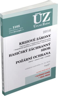 ÚZ 1662 Krizová legislativa, HZS, Požární ochrana, Obnova území
