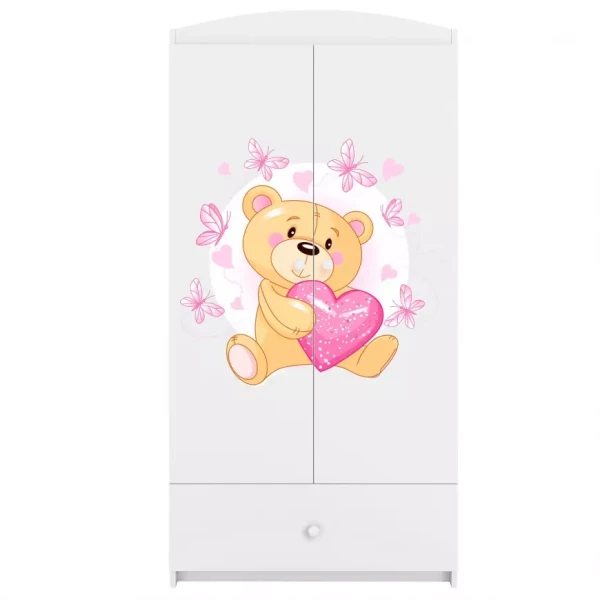Skříň Babydreams bílá - Medvídek s motýlky