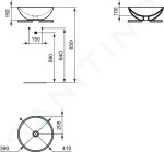 IDEAL STANDARD - Strada Umyvadlo kruhové, průměr 410 mm, bílá K079501