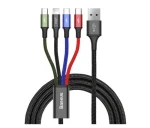 Baseus CA1T4-B01 Fast 4v1 černá / 2x USB-C / micro USB / Lightning / 1.2m (CA1T4-B01)
