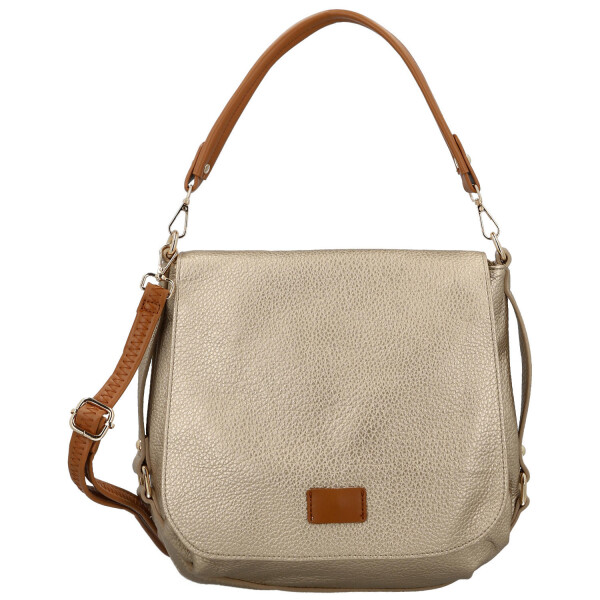 Trendy dámská koženková crossbody kabelka Naiara, zlatá