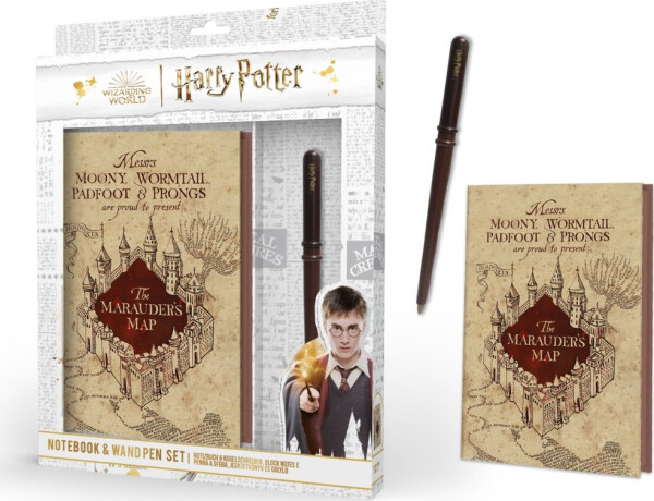 Harry Potter Zápisník A5 s hůlkou Pobertův plánek - EPEE