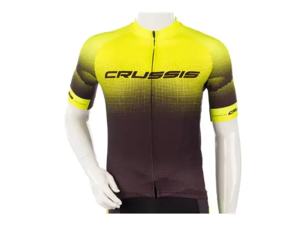 Crussis pánský cyklistický dres krátký rukáv černá/žlutá vel. XXL