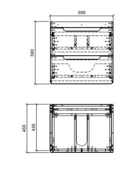 COMAD - Skříňka pod umyvadlo 60cm 2 zásuvky ARUBA COSMOS 5907611647356