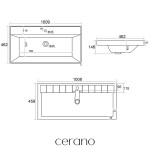 CERANO - Umyvadlo keramické Viano - nábytkové - bílá lesklá - 100,9x46,2 CER-680382