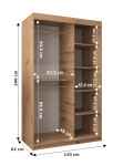 Šatní skříň Abi Ultra Rozměry: 120 cm, Barva korpusu + barva dveří: Kašmír + Kašmír