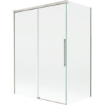 MEXEN/S - Rox vanová zástěna 2-křídlová posuvná 120 + 70 x 150, transparent, nikl kartáčovaný 8C9-120-070-97-00