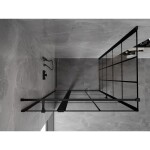 MEXEN/S - Mist T sprchový kout dveře křídlové levá 115 x 85, černá dekor, černá 8A4T-115-085-70-77-L