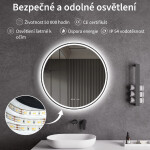 CERANO - Koupelnové LED zrcadlo Rivo, kovový rám - černá matná - Ø 60 CER-NT8232A60