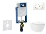 GEBERIT - Kombifix Set předstěnové instalace, klozetu Oudee Vortex a sedátka softclose, tlačítko Sigma20, bílá/pozlacená SANI15CA3188