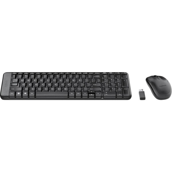 Logitech MK220 bezdrátový sada klávesnice a myše UK anglická, QWERTY černá