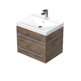 Koupelnová skříňka s umyvadlem SAT Cube Way 60x53x46 cm dub Wellington mat CUBE46602DWVER CUBE46602DWVER