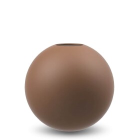 COOEE Design Kulatá váza Ball Coconut 8 cm, hnědá barva, keramika