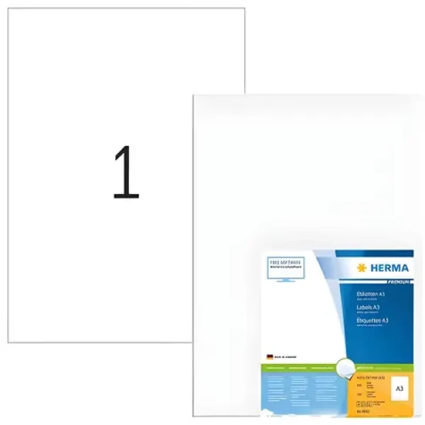 Herma Premium etikety A3 bílá / Etikety / 297x420 mm / permanentní lepení / 100 ks (8692)