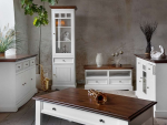 Massivo.cz Čtyřdveřová komoda Belluno Elegante, dekor bílá | ořech, masiv, borovice