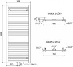 MEXEN/S - Hades radiátor + topná tyč 1200 x 500 mm, 600 W, černá W104-1200-500-2600-70