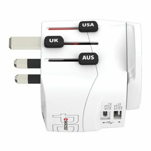 SKROSS Cestovní adaptér PRO Light USB AC30PD World, 7A max., USB A+C, PD 30W, UK+USA+Austrálie/Čína