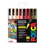 Posca sada popisovačů PC-3M, AUTUMN, 0,9 - 1,3 mm, mix zemitých tónů (8 ks)