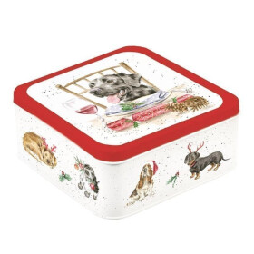 Plechová dóza vánoční Wrendale Designs Santa´s Little Helpers - Pejsci