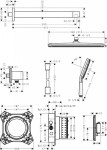 HANSGROHE - Raindance Alive Q Sprchový set s termostatem pod omítku, s tělesem, 21x34 cm, 3 proudy, chrom 24620000