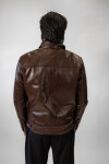 Pánská Kožená Bunda Tisso Aziz Brown Brixton Hnědá Velikost: 7XL