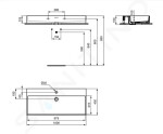 IDEAL STANDARD - Extra Umyvadlo na desku 1000x450 mm, s přepadem, otvor pro baterii, bílá T390501