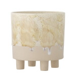 Bloomingville Kameninový obal na květináč Imoa Yellow 16 cm, krémová barva, keramika