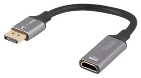 Lanberg DisplayPort - HDMI stříbrná / Redukce / 8K / 20 cm (AD-DP-HD-04)