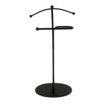 Němý sluha, výška 110 cm, masiv kaučukovník, černé moření, kov černý