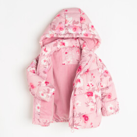 Prošívaná zimní bunda s kapucí- růžová - 116 LIGHT VIOLET