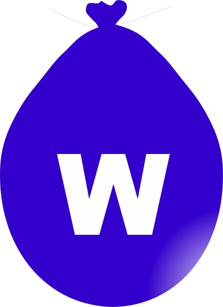 Balónek písmeno W modré balonky.cz Balónek písmeno W modré balonky.cz