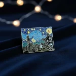 Pinarna.cz Nejznámější obraz Vincenta van Gogha - Hvězdná noc - kočíčí verze (nakukující kočka)