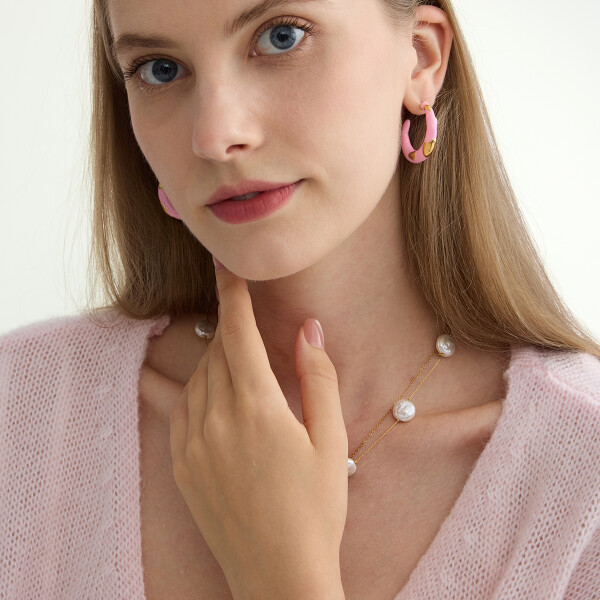 ELENYS Blush – pozlacené náušnice 18K žluté zlato