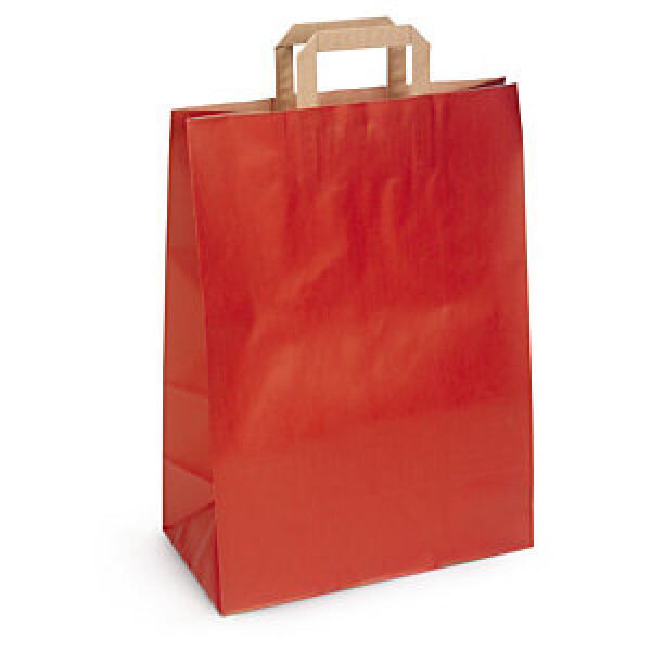 50 x Tmavé kraftové tašky červené 260x350x120 mm | RAJA