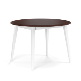 Massivo.cz Jídelní stůl Belluno Elegante 90 cm, bílý-ořech, kulatý, borovice, masiv