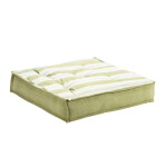 MADAM STOLTZ Bavlněný sedák Green / White / Light blue / Grey 60 × 60 cm, zelená barva, textil
