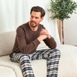 Pánské pyžamo 7334 - Doctornap hnědá XL