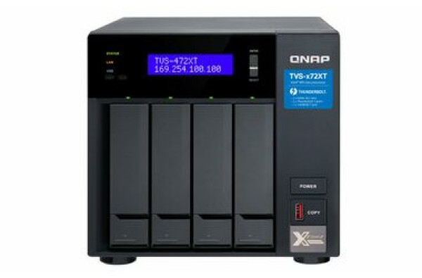 QNAP TVS-472XT-i3-4G / 4x HDD / Core i3-8100T 3.1 GHz / 4 GB DDR4 / 3.52.5 SATA / 2xGLAN 1x 10GLAN (TVS-472XT-i3-4G)