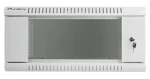 Lanberg WF01-6404-10S šedý / Nástěnný rozvaděč 19" / 4U / 600×450 mm / prosklené dveře / flat pack (WF01-6404-10S)