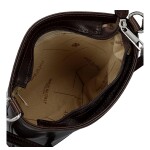 Luxusní dámská kožená crossbody kabelka Sylva, tmavě hnědá