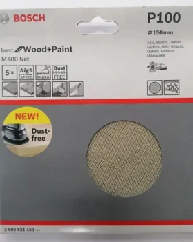 BOSCH M480 Best for Wood Paint 2608621163 / Kotouč do excentrické brusky / Zrnitost 100 / 150mm / suchý zip / 5ks (2608621163)