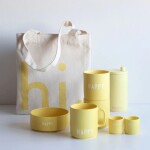 DESIGN LETTERS Porcelánový hrnek Yellow Happy 300 ml, žlutá barva, porcelán
