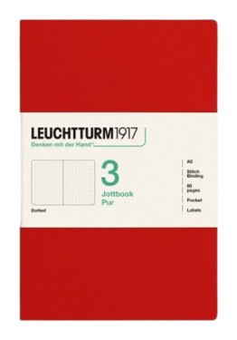 Zápisník Jottbook pur A5, 80l, tečkovaný, Cherry, 3ks