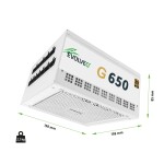 EVOLVEO G650, zdroj 650W, 80+ GOLD, ATX 3.1, aPFC, 140 mm ventilátor, plně modulární, záruka 3 roky, bílý