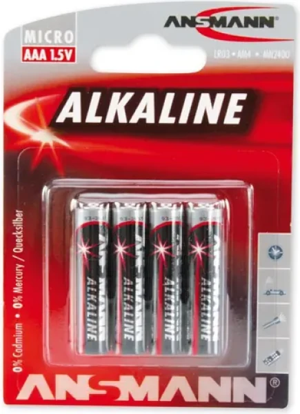 Ansmann Red / Alkalická baterie AAA / 1,5 V / 4 ks / blistr (5015553)
