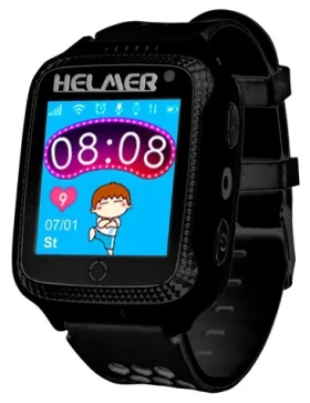 HELMER LK 707 černá / Dětské chytré hodinky / 1.44" / 240 x 240 / GPS lokátor / fotoaparát / SIM / IP54 (Helmer LK 707 BK)